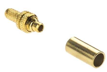TE Connectivity 50Ω Straight Cable Mount MMCX Connector, Plug, Solder Termination, RG174