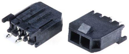 Molex Micro-Fit 3.0 Leiterplatten-Stiftleiste Gerade, 2-polig / 1-reihig, Raster 3.0mm, Kabel-Platine,