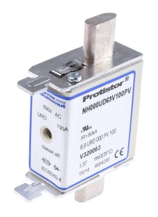 Mersen NH-Sicherung NH000, 690V Ac / 100A FF, AR IEC 269.4, IEC 60269-4