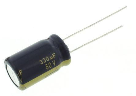 Panasonic Condensador Electrolítico Serie FC Radial, 330μF, ±20%, 50V Dc, Radial, Orificio Pasante, 12.5 (Dia.) X 20mm,