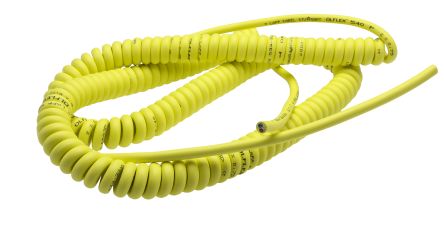 Lapp ÖLFLEX, Coiled, 1m 2 Core, Yellow Polyurethane PUR Power Cable +50°C