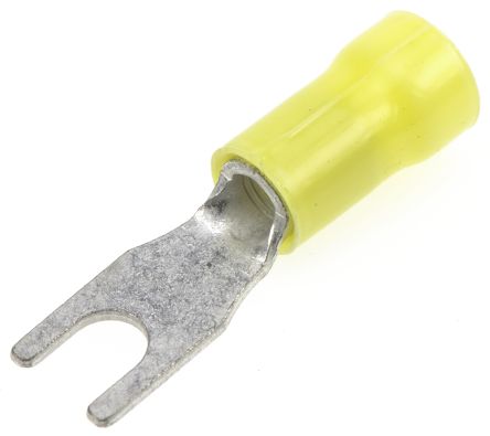 TE Connectivity, PLASTI-GRIP Insulated Crimp Spade Connector, 2.6mm² To 6.6mm², 12AWG To 10AWG, M4 Stud Size Vinyl,