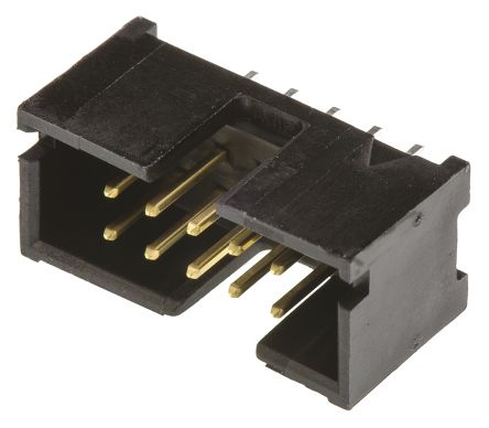 TE Connectivity AMP-LATCH Leiterplatten-Stiftleiste Gerade, 10-polig / 2-reihig, Raster 2.54mm, Lötanschluss, 1A
