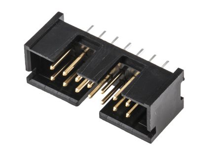 TE Connectivity AMP-LATCH Leiterplatten-Stiftleiste Gerade, 14-polig / 2-reihig, Raster 2.54mm, Lötanschluss, 1A