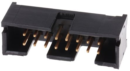 TE Connectivity AMP-LATCH Leiterplatten-Stiftleiste Gerade, 16-polig / 2-reihig, Raster 2.54mm, Lötanschluss, 1A