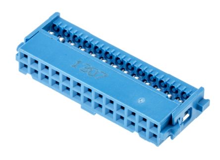 TE Connectivity AMP-LATCH 609 IDC-Steckverbinder Buchse, Gewinkelt, 26-polig / 2-reihig, Raster 2.54mm
