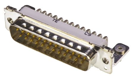 TE Connectivity Amplimite HD-20 Sub-D Steckverbinder Stecker Abgewinkelt, 25-polig / Raster 2.76mm, Durchsteckmontage