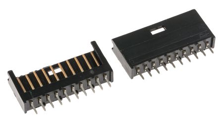 TE Connectivity AMPMODU MOD II Leiterplatten-Stiftleiste Gerade, 10-polig / 1-reihig, Raster 2.54mm, Platine-Platine,