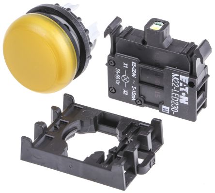 Eaton Leuchtmelder, Moeller RMQ-Titan 12 → 30V Ac/dc Gelb, Ausschnitt-Ø 22mm LED Rückmontage, Bündig IP 69K