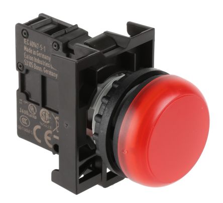 Eaton Leuchtmelder Moeller RMQ-Titan 12 → 30V Ac/dc Rot, Ausschnitt-Ø 22mm LED Rückmontage, Bündig IP 69K
