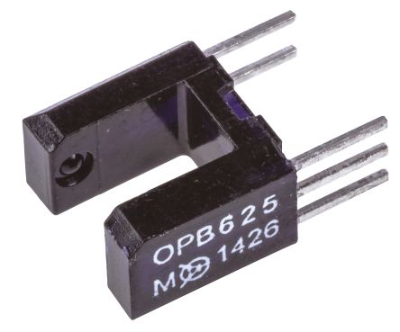 Optek OPB625, Through Hole Slotted Optical Switch, Buffer, Open-Collector With 10K Pull-Up Resistor Output