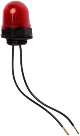 Werma EM 230, LED Dauer Signalleuchte Rot, 24 V Dc, Ø 29mm X 154mm