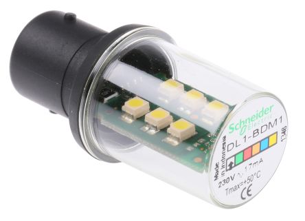 Schneider Electric LED-Lampe 230 V Ac, BA15d Sockel Weiß, Leuchte, LED