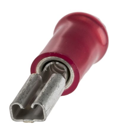 TE Connectivity PIDG FASTON .110 Flachsteckhülse, Rot, Isoliert, 2.79 X 0.79mm, Buchse, 0.3mm² - 1.5mm², 22AWG Min