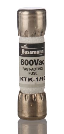 Eaton 三聚氰胺保险管, Eaton Bussman系列, 100mA, 600V 交流, 10 x 38mm, 熔断速度F