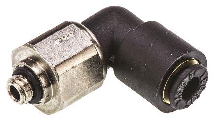 Legris LF3000 Series Elbow Threaded Adaptor, M5 Male To Push In 4 Mm, Threaded-to-Tube Connection Style