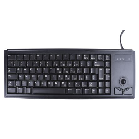 CHERRY Trackball-Tastatur QWERTY (GB) Kabelgebunden Schwarz PS/2 Kompakt, 370 X 139 X 19.6mm