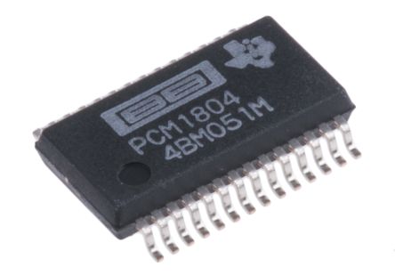 Texas Instruments 24 Bit Audio-ADC PCM1804DB Dual, 192ksps SSOP, 28-Pin
