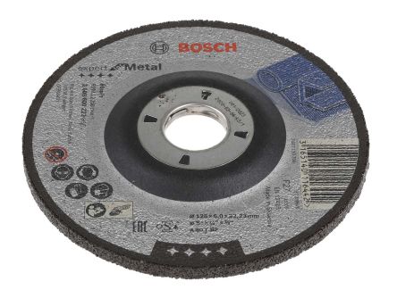 Bosch Expert For Metal Schleifbockscheibe, Korngröße P30 Aluminiumoxid, 125mm X 6mm X 22.23mm, 80m/s
