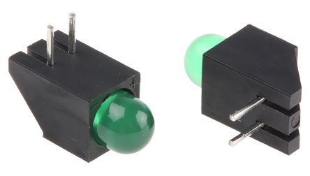 Kingbright 绿色LED电路板指示灯, 1灯珠, 通孔安装, 2针