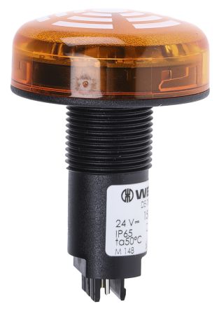 Werma 信号灯 - 蜂鸣器组合, 24 V 直流, IP65, 80dB最大分贝, 黄色灯罩, 1m 外分贝80dB