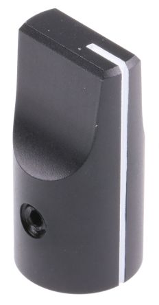 RS PRO Potentiometer Drehknopf Schwarz, Zeiger Weiß Ø 12.7mm X 25.4mm X 13mm, Rund Schaft 6mm