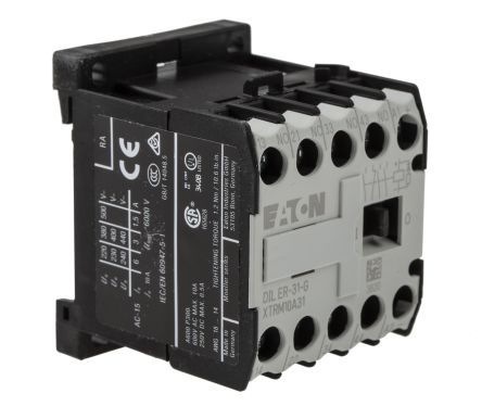Eaton Contactor, 24 V Dc Coil, 4-Pole, 3 A, 3NO + 1NC, 400 V Ac