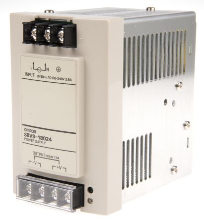 Omron S8VS Switch-Mode DIN-Schienen Netzteil 180W, 85 → 264V Ac, 24V Dc / 7.5A