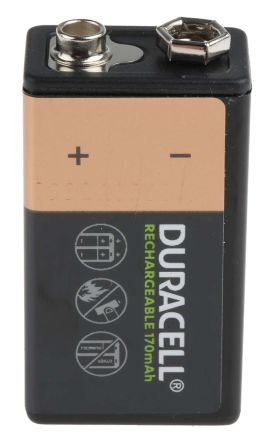 Duracell Batteria Da 9V Ricaricabile, 170mAh, NiMH