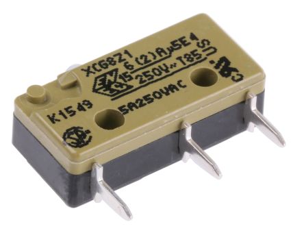 Saia-Burgess Mikroschalter Stößel-Betätiger PCB, 6 A @ 250 V Ac, SPDT IP 40 1,7 N -40°C - +85°C