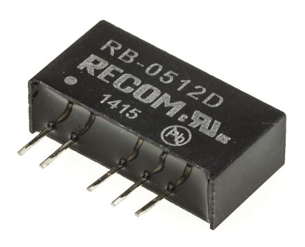 Recom RB DC/DC-Wandler 1W 5 V Dc IN, ±12V Dc OUT / ±42mA 500V Ac Isoliert