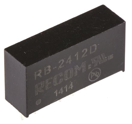 Recom RB DC/DC-Wandler 1W 24 V Dc IN, ±12V Dc OUT / ±42mA 500V Ac Isoliert
