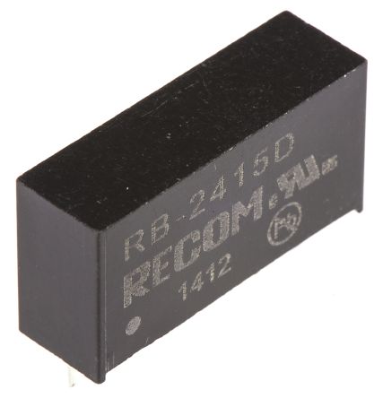 Recom RB DC/DC-Wandler 1W 24 V Dc IN, ±15V Dc OUT / ±33mA 500V Ac Isoliert