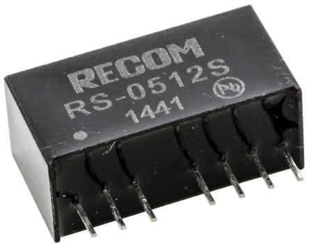 Recom RS DC-DC Converter, 12V Dc/ 166mA Output, 4.5 → 9 V Dc Input, 2W, Through Hole, +85°C Max Temp -40°C Min