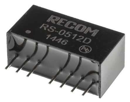 Recom RS DC/DC-Wandler 2W 5 V Dc IN, ±12V Dc OUT / ±83mA 500V Ac Isoliert