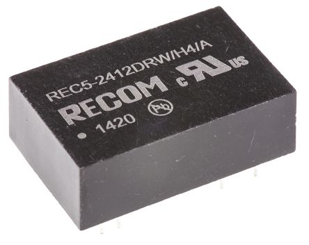 Recom REC5 DC/DC-Wandler 5W 24 V Dc IN, ±12V Dc OUT / ±210mA 4kV Dc Isoliert