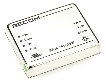 Recom RP30-EW DC/DC-Wandler 30W 24 V Dc IN, ±12V Dc OUT / ±1.25A 1.6kV Dc Isoliert