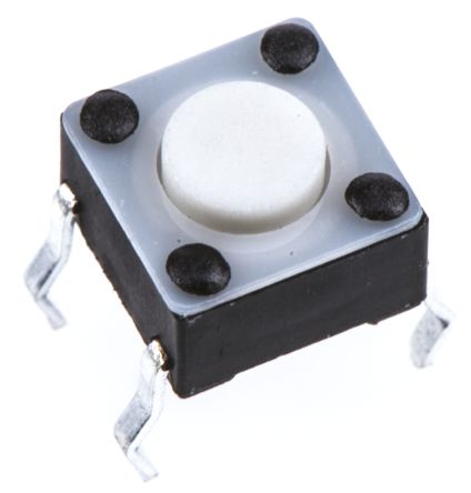 TE Connectivity Interruptor Táctil Tipo Botón, Negro, Contactos SPST 4.3mm, Montaje Superficial