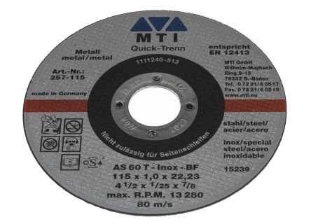 MTI Aluminiumoxid Trennscheibe Ø 115mm / Stärke 1mm