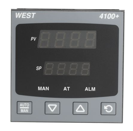 West Instruments PID控制器, P4100系列, 100 V ac, 240 V ac电源, 继电器输出, 开/关, 96 x 96 (1/4 DIN)mm