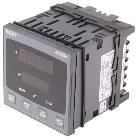 West Instruments PID控制器, P4100系列, 100 V ac, 240 V ac电源, 线性输出, 开/关, 96 x 96 (1/4 DIN)mm