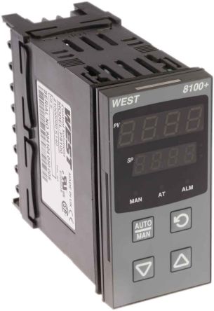 West Instruments PID控制器, P8100系列, 100 V ac, 240 V ac电源, 继电器输出, 开/关, 96 x 48 (1/8 DIN)mm