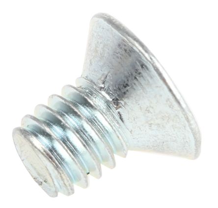 RS PRO Bright Zinc Plated Flat Steel Tamper Proof Security Screw, M4 X 6mm