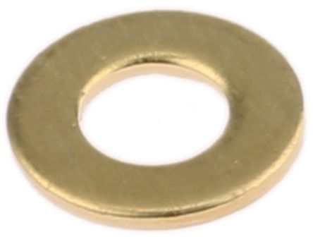 RS PRO Brass Plain Washer, 0.8mm Thickness, M4