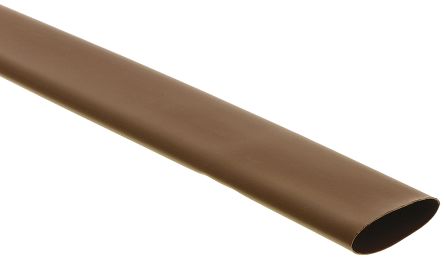 RS PRO Tubo Termorretráctil De Poliolefina Marrón, Contracción 2:1, Ø 19mm, Long. 1.2m
