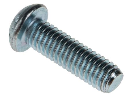RS PRO Bright Zinc Plated Steel Hex Socket Button Screw, ISO 7380, M6 X 20mm