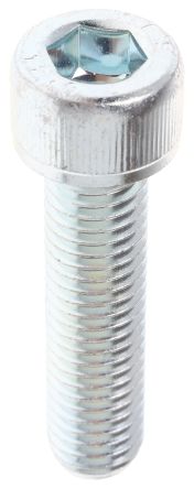 RS PRO Bright Zinc Plated Steel Hex Socket Cap Screw, DIN 912, M10 X 40mm