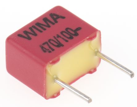 WIMA FKP2 Folienkondensator 470pF ±5% / 63 V Ac, 100 V Dc, THT Raster 5mm