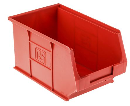 RS PRO PP Storage Bin, 130mm X 150mm, Red