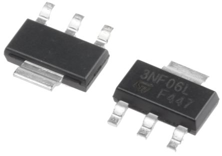 STMicroelectronics N-Channel MOSFET, 4 A, 60 V, 3-Pin SOT-223 STN3NF06L